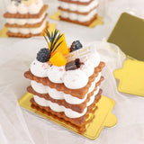 50 Pack | Mini Gold Rectangle Cake Boards, Cardboard Dessert Bases - 2.4x4inch