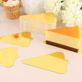 50 Pack | Mini Gold Triangle Cake Boards, Cardboard Cake Slice Bases - 2.8x 4.5inch