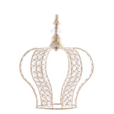 14inch Metallic Gold Crystal-Bead Royal Crown Cake Topper, Centerpiece#whtbkgd
