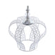 14inch Metallic Silver Crystal-Bead Royal Crown Cake Topper, Centerpiece#whtbkgd