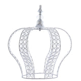 16inch Metallic Silver Crystal-Bead Royal Crown Cake Topper, Centerpiece#whtbkgd