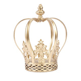 8inch Gold Metal Fleur-De-Lis Sides Royal Crown Cake Topper, Centerpiece#whtbkgd