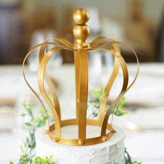 Create a Memorable Event with the Matte Gold Metal Crown Cake Topper