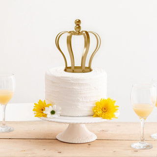 9" Matte Gold Metal Royal Crown Cake Topper