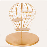 19inch Gold 4-Tier Hot Air Balloon Metal Cupcake Dessert Display Stand#whtbkgd