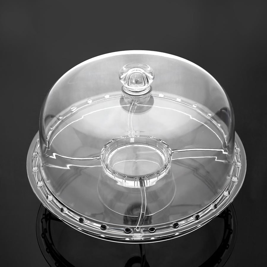 12inch Clear Acrylic Cake Plate Stand & Dome Lid, Multipurpose Serving Dish