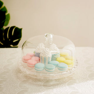 Elegant Clear Acrylic Cake Plate Stand and Dome Lid