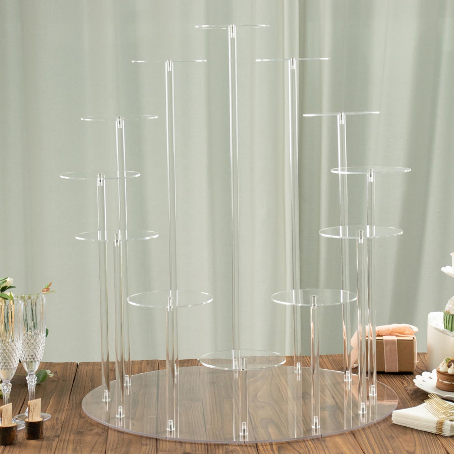 29inch Tall 12-Arm Tiered Clear Acrylic Cupcake Serving Rack