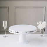 4 Pack | 13inch White Round Footed Reusable Plastic Pedestal Cake Stands