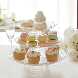 Clear Pressed Contemporary Design Plastic Cake Stands With Bowl Base