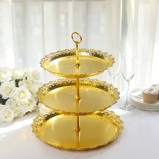 Elegantly Designed Metallic Gold Cupcake Stand