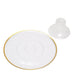 2 Pack | 12inch Clear With Gold Rim Disposable Pedestal Cake Stand