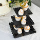 13inch 3-Tier Black Gold Wavy Square Edge Cupcake Stand, Dessert Holder