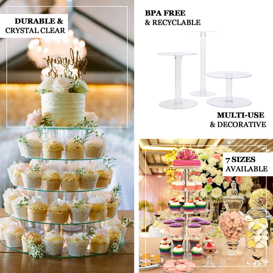 12inch Round Clear Acrylic Cake and Cupcake Display Stand Plates, DIY