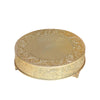 18inch Round Gold Embossed Cake Stand Riser, Matte Metal Cake Pedestal#whtbkgd