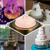 18inch Round Rose Gold Embossed Cake Stand Riser Matte Metal Cake Pedestal