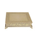 22inch Square Gold Embossed Cake Pedestal, Metal Cake Stand Cake Riser#whtbkgd