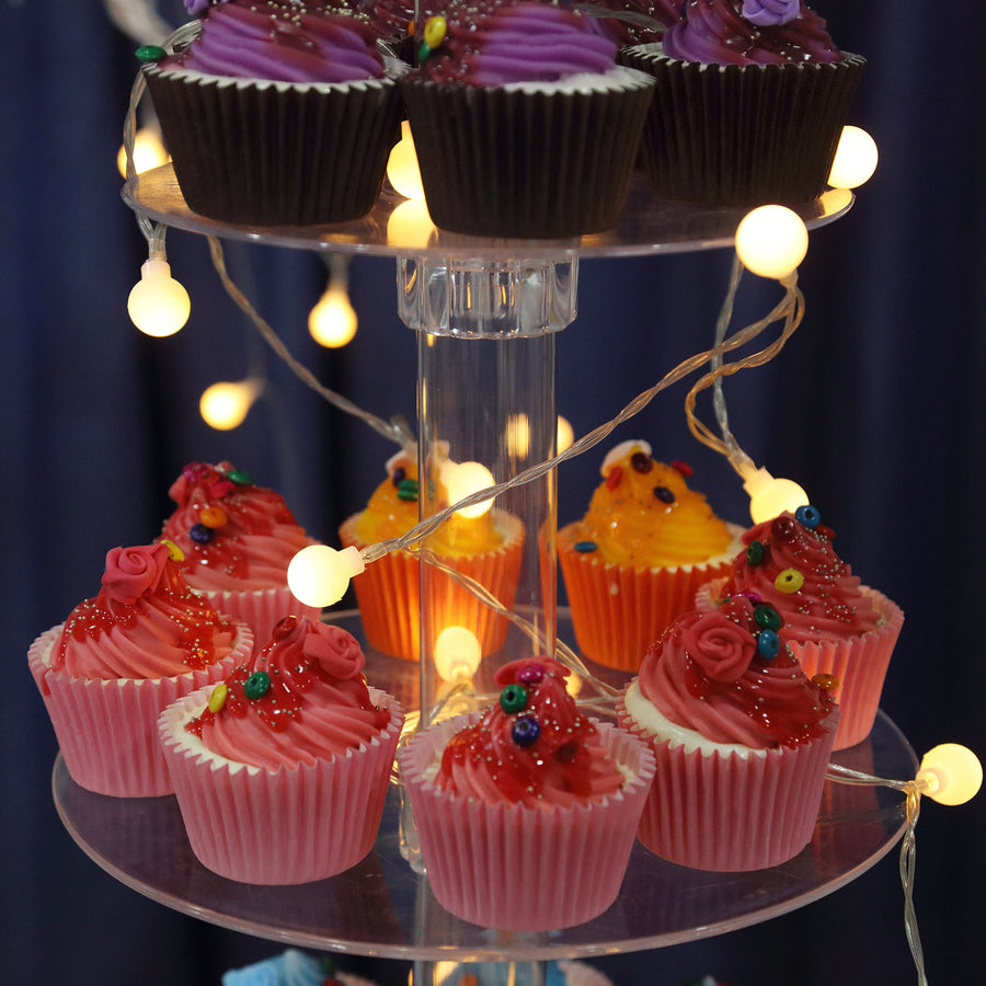 5-Tier Clear Acrylic Cupcake Tower Stand, Dessert Holder Display
