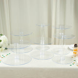 6-Tier Clear Acrylic Cake Stand Set, Cupcake Holder Dessert Pedestals