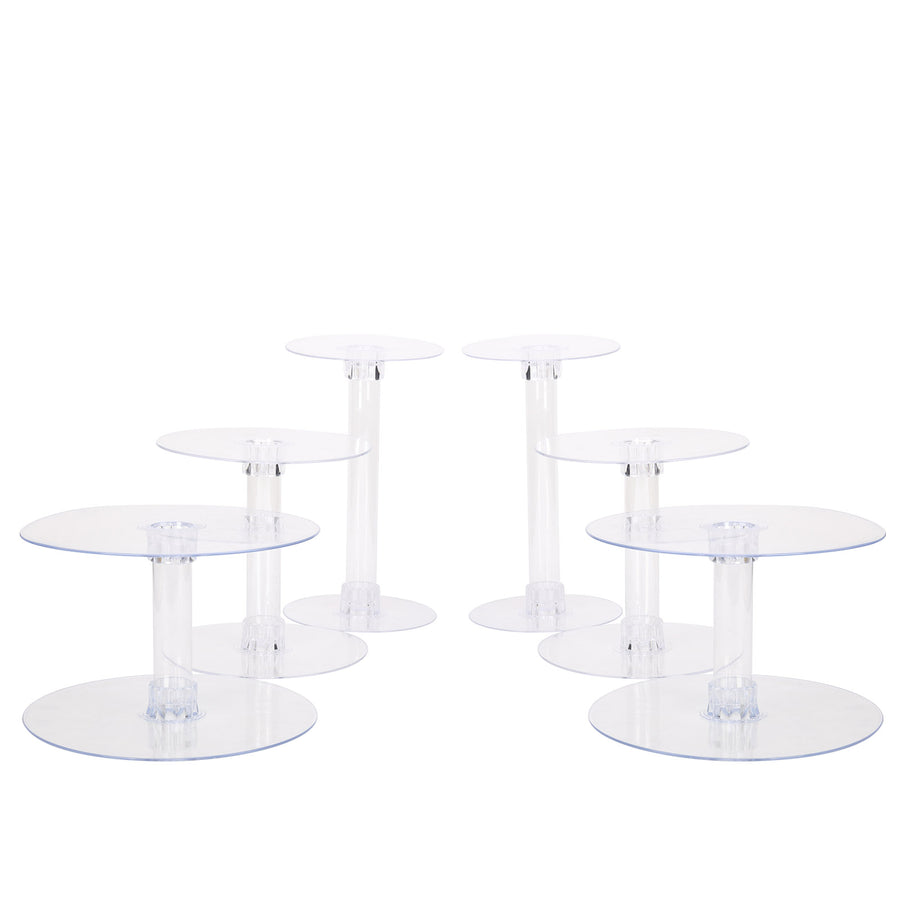 7-Tier Clear Acrylic Cake Stand Set, Cupcake Holder Dessert Pedestals#whtbkgd
