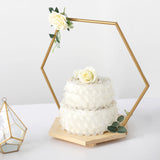 19inch Hexagon Wedding Arch Cake Stand, Metal Floral Centerpieces Display
