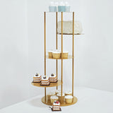 2.5ft Gold Metal 5-Tier Round Cupcake Stand, Dessert Display Centerpiece