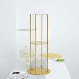 2.5ft Gold Metal 5-Tier Round Cupcake Stand, Dessert Display Centerpiece