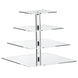 12inch Heavy Duty Acrylic Square 4-Tier Cake Stand, Dessert Display Cupcake Holder#whtbkgd