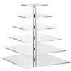 20inch Heavy Duty Acrylic Square 6-Tier Cake Stand, Dessert Display Cupcake Holder#whtbkgd