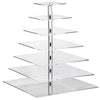 25inch Heavy Duty Acrylic Square 7-Tier Cake Stand, Dessert Display Cupcake Holder#whtbkgd
