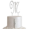 2.5inch Silver Rhinestone Monogram Letter and Number Cake Toppers