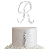 2.5inch Silver Rhinestone Monogram Letter and Number Cake Toppers