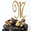 4.5inch Gold Rhinestone Monogram Letter and Number Cake Toppers