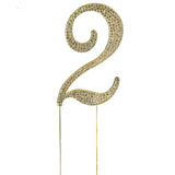2.5inch Gold Rhinestone Monogram Number Cake Toppers, Numbers 0 - 9