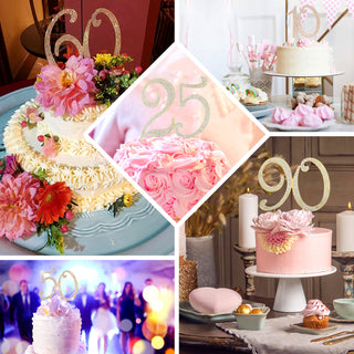 Make Your Cake Shine with Gold Rhinestone Monogram Number Cake Toppers