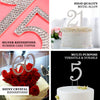 2.5inch Silver Rhinestone Monogram Number Cake Toppers, Numbers 0 - 9
