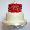 6inch Gold Rhinestone Monogram Happy Anniversary Cake Topper Banner