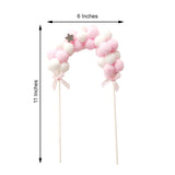 6inchx11inch Pink/White Cotton Ball Arch Cake Topper, Cake Decoration Supplies