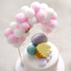 6inchx11inch Pink/White Cotton Ball Arch Cake Topper, Cake Decoration Supplies