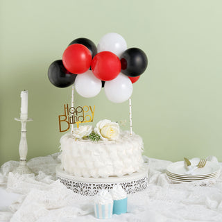 Black, Red and White Balloon Cloud Cake Topper