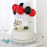11 Pcs | Balloon Cake Topper Kit, Mini Balloon Garland Cloud Cake Decorations - Black, Red and White