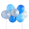 Balloon Garland Cloud Cake Topper, Mini Cake Decorations - Light Blue, Royal Blue & Silver#whtbkgd