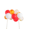 14 Pcs | Confetti Balloon Cake Topper Kit, Mini Balloon Garland Cloud Cake Decorations - Clear, Gold, Red and White#whtbkgd