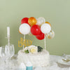 14 Pcs | Confetti Balloon Cake Topper Kit, Mini Balloon Garland Cloud Cake Decorations - Clear, Gold, Red and White