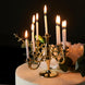 5inch Tall 9-Arm Metallic Gold Candelabra Cake Topper, 9 Candle Holders With Birthday Candlesles
