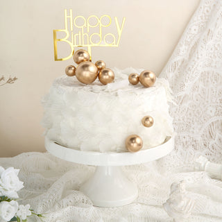 Create a Stunning Gold-themed Event with Gold Faux Pearl Balls Cake Topper Picks