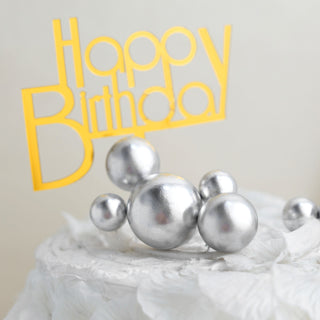 Add a Touch of Elegance with Silver Faux Pearl Balls Cake Topper