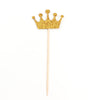 24 Pack | 5inch Gold Glitter Royal Crown Cupcake Topper Picks, Party Cake Toppers