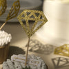 24 Pack | Glitter Gold Diamond Ring Cupcake Toppers, Party Cake Picks