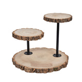 Natural Wood Slice Cheese Board Cupcake Stand, Rustic Centerpiece - Assembly Tools Included#whtbkgd